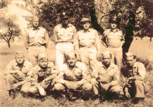 Shortly after this photo was taken in Italy, the rest of Paul Edlund's B-24 crew was shot down and killed on a bombing mission. 